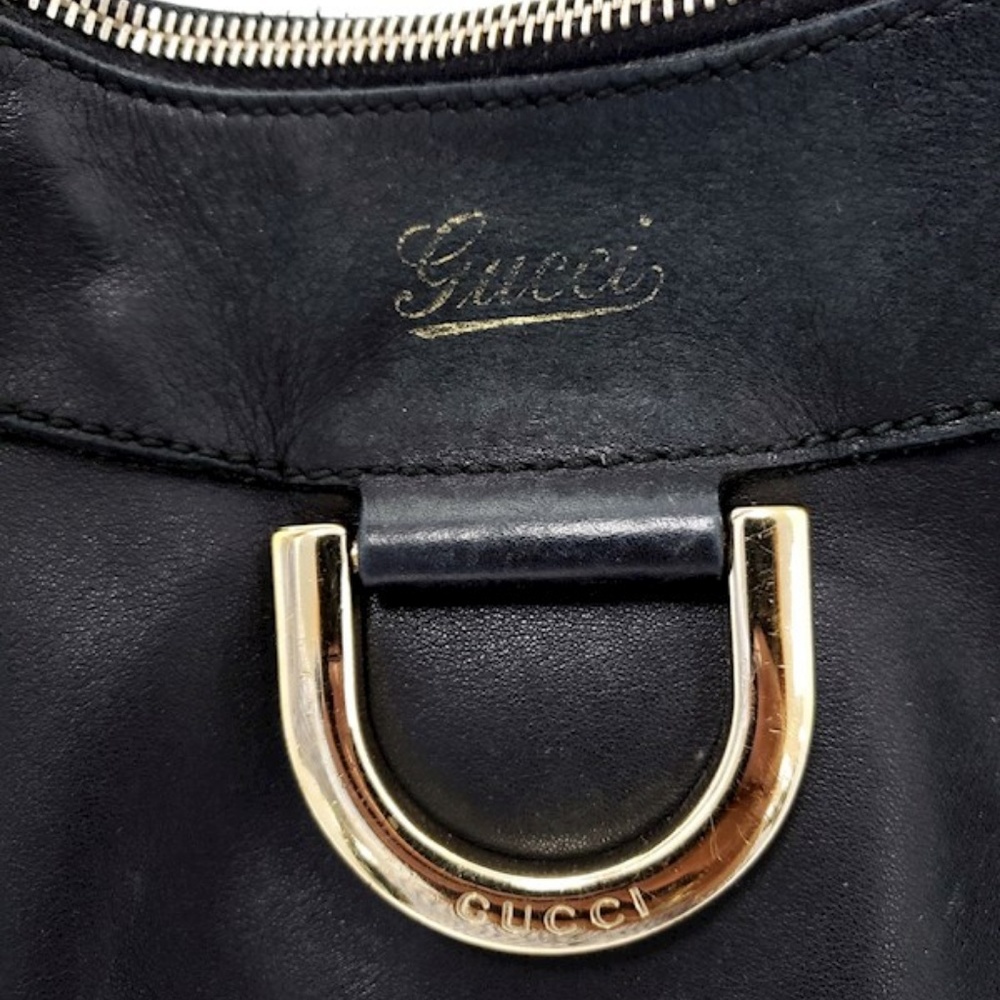 Authentic Gucci Abbey D Ring Blk Leather Hobo Bag - Picture 2 of 8